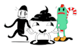 draw a character full body like a 30s cartoon or cuphead