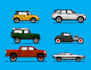 do unique vehicle illustration in flat design style