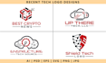 design a modern tech logo for startup, saas, and IT business