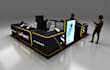 design 3d trade show booth, exhibition stand, expo stall and kiosk rendering