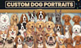 make custom cartoon dog portraits of frenchie, pitbull,pug,bulldog
