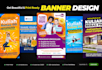 design marketing banner ads, roll up banner, signage design