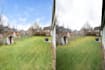 do sky replacement with blue cloud and green grass