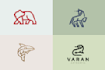 design luxury geometric, monoline, and polygonal animal logo