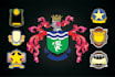 design king lion, lioness logo