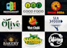 design food drinks BBQ coffee tea restaurant logo