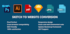 convert psd ai pdf sketch png jpg to html with responsive