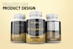 design the best product box, bottle label with mockup