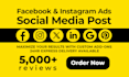 design facebook ads, instagram post, social media post, image ads, ad creative