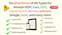 fix all types of epub errors in reflowable or fixed layout ebooks