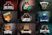 design animal, mascot logo, wolf, tiger, eagle, bear, fox