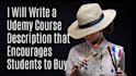 write your udemy course title, subtitle and description SEO