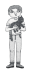 create a black and white children illustration