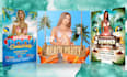 design sumer, beach, pool party flyers