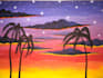 design beautiful moon river canvas painting