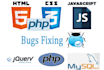 fix bugs or errors in HTML, CSS, js, PHP, and wordpress