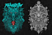 draw a detailed dark art illustration with engraving style