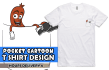 draw pocket cartoon t shirt design