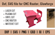 create dxf, svg cut file for cnc router, lasercut, glowforge