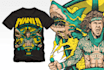 create a custom rebel illustrated t shirt design