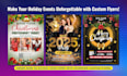 design custom holiday flyers for christmas, new year, halloween, and more