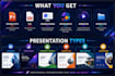 a professional powerpoint presentation, pitch deck or keynote