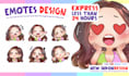 create cute adorable emotes, badges, sub badges design for twitch or kick