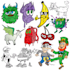 draw funny cartoon characters mascot