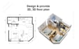 redraw or design 2d and 3d floor plan