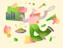 create a high end, premium illustration, for tech brand, startup or family