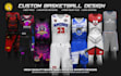 design basketball uniforms including jerseys and shorts