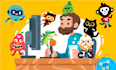 create flat funny cartoon character mascot