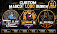 design a custom mascot logo for a streamer, twitch, esports