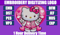 digitize logo for embroidery in emb dst pes jef ofm format