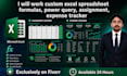 work custom excel spreadsheet formulas, power query, assignment, expense tracker