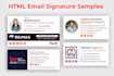 design HTML email signature with animated logo for business