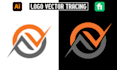 do manual vector tracing, vectorise logo, redraw, recreate in adobe illustrator