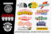 recreate, remake, spoof, nostalgic parody logo with your name