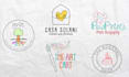 design custom trendy hand drawn logo and branding kit with brand identity