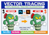 manual vector tracing, raster to vector, vectorize logo ai