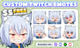 draw custom chibi emotes for twitch, discord, kick, youtube
