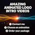 create 5 professional animated logo intros in full HD