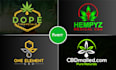 do unique cannabis  marijuana hemp oil weed logo