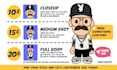 create a unique cartoon portrait with bold and simple shapes
