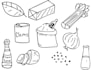 design a recipe card or menu with type, doodles, and images