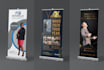 design a professional rollup, retractable banner or feather flag