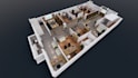 convert 2d floor plan into 3d floor plan or plans rendering