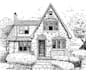 draw a detailed ink sketch of a house or building