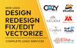 create new business logo or edit, redesign, update, or vectorize existing design