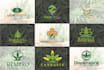 do creative cannabis cbd oil hemp and natural logo design